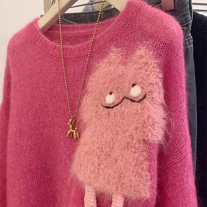 Sweater graphique cartoon douillet pour femmes Chic und Stil