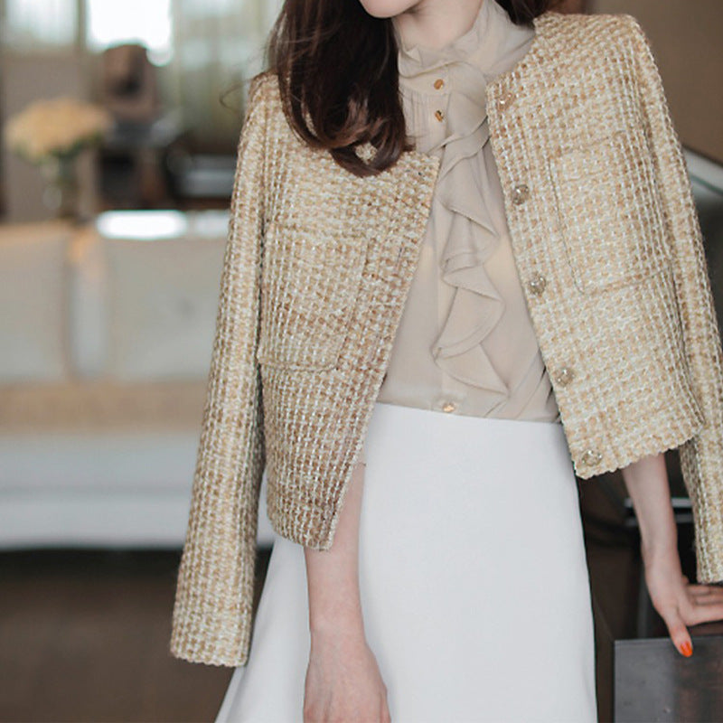 Blazer Texturé en Tweed pour Femmes Chic und Stil