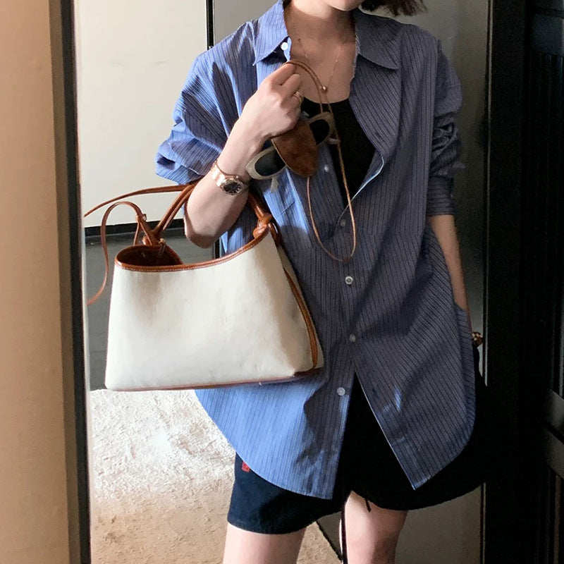 Chemise boutonnée surdimensionnée à rayures pour femmes Chic und Stil