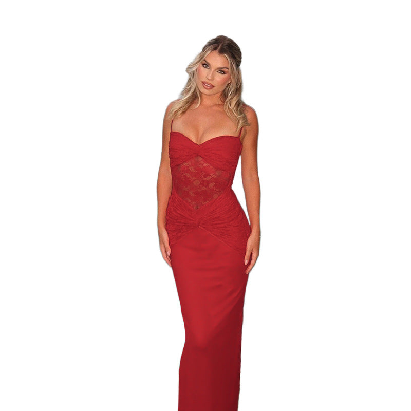 Robe de soirée avec un insert sans manches orné de dentelle pour femmes Chic und Stil