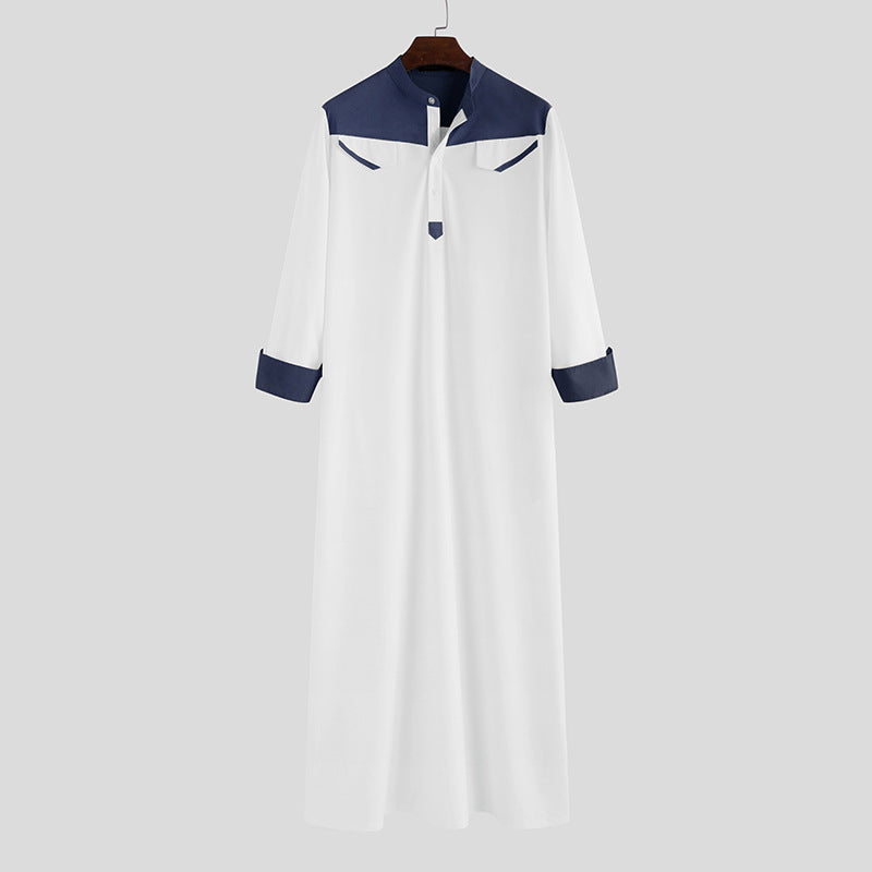 Hommes robe longue traditionnelle avec col moderne et poches pratiques Chic und Stil