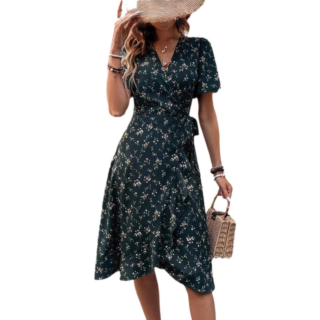 Robe portefeuille florale élégante pour dames Chic und Stil