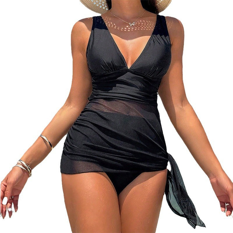 Maillots de bain une pièce pour dames avec superposition transparente Chic und Stil