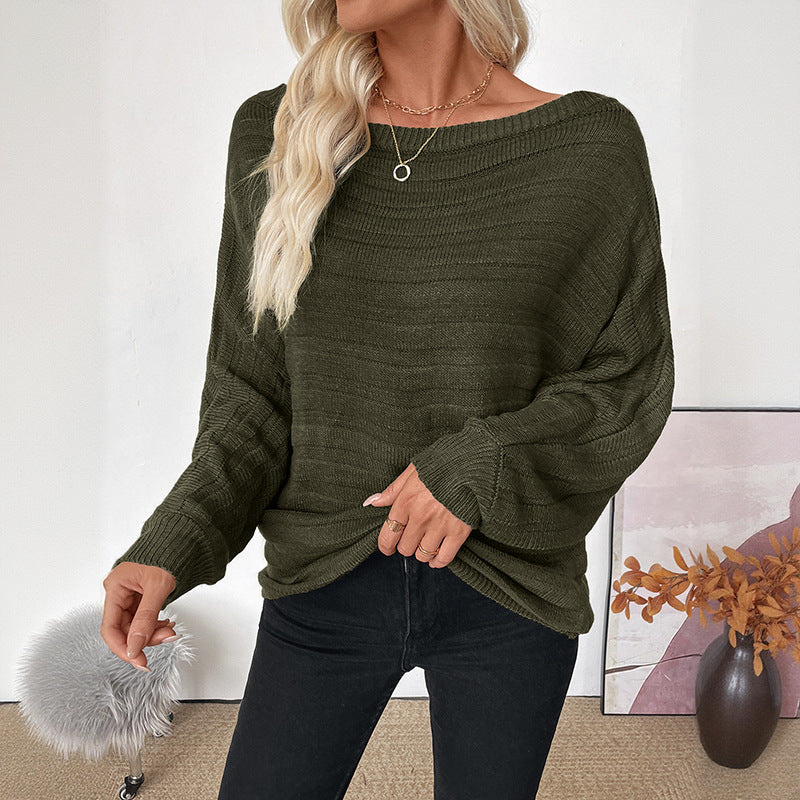 Pull décontracté pour femmes avec un design sans épaules et des manches volumineuses Chic und Stil