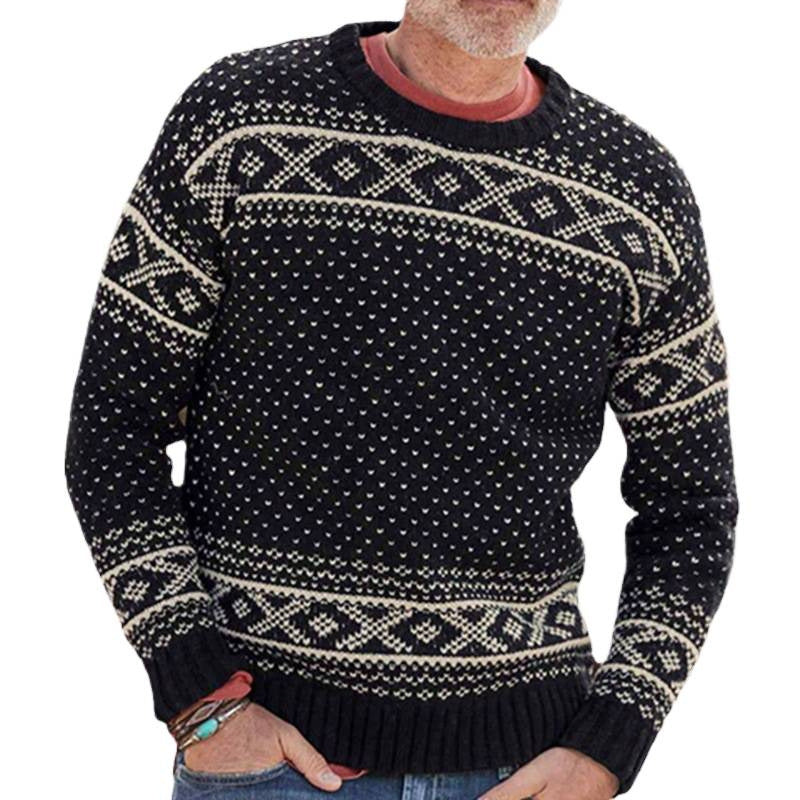 Men's Sweater with Classic Norwegian Pattern Chic and Style