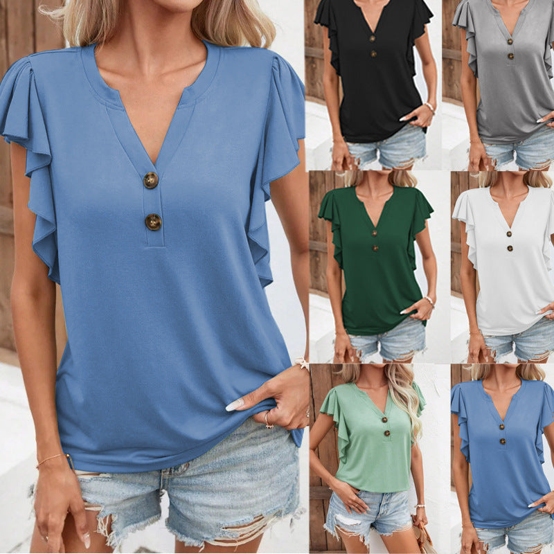 Blouse pour femmes avec détails en volants et fermeture à boutons Chic und Stil