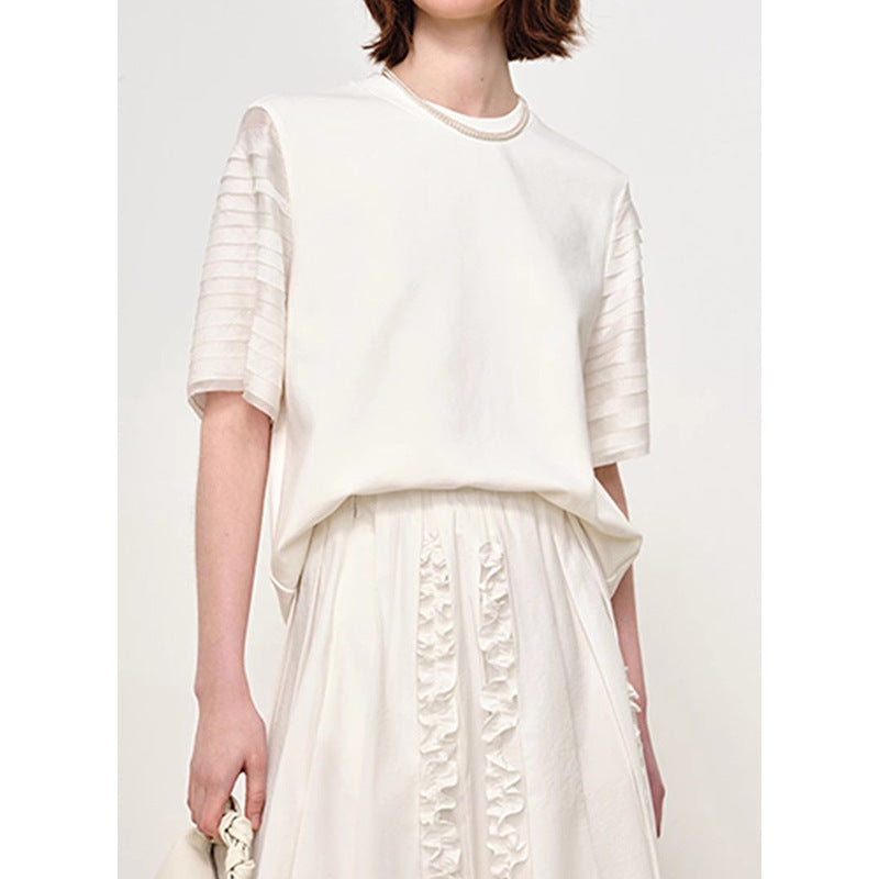 Blouse à manches bouffantes texturées pour femmes Chic und Stil