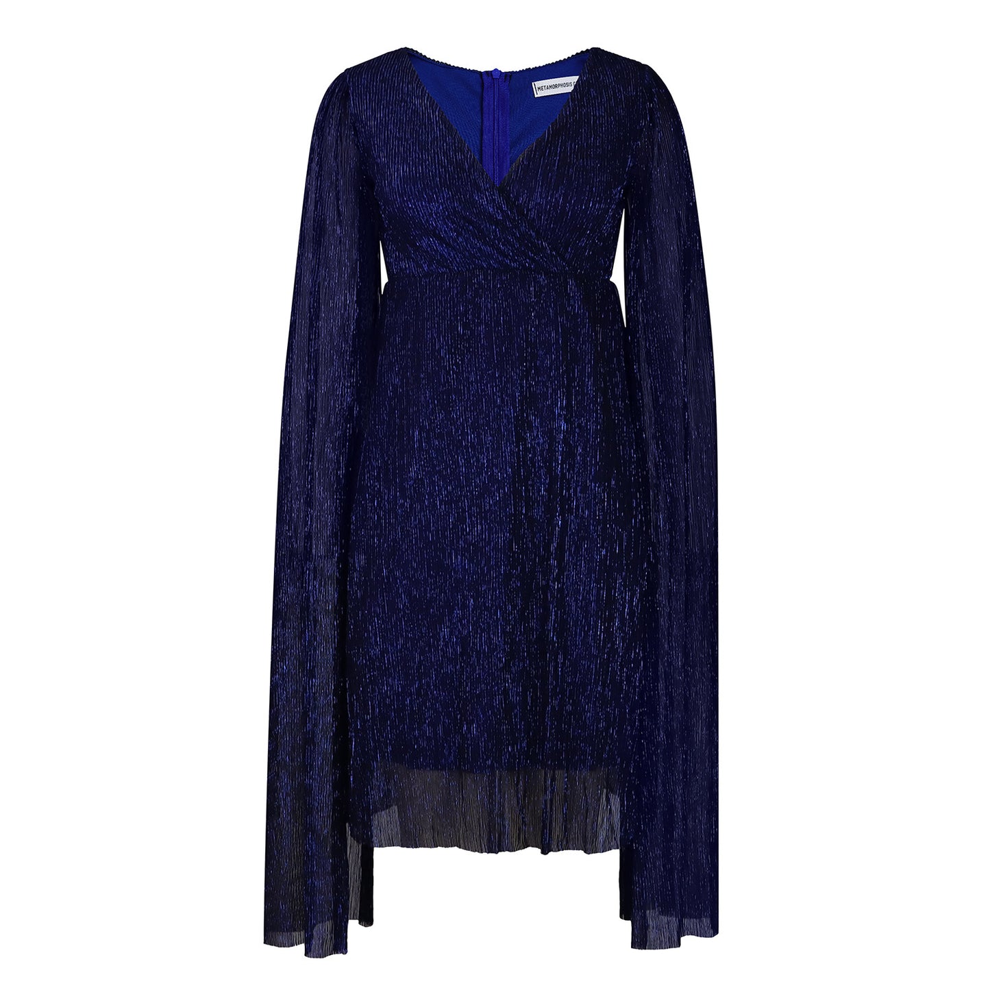 Dames Élégante robe portefeuille avec des manches transparentes longues et effet scintillant Chic und Stil