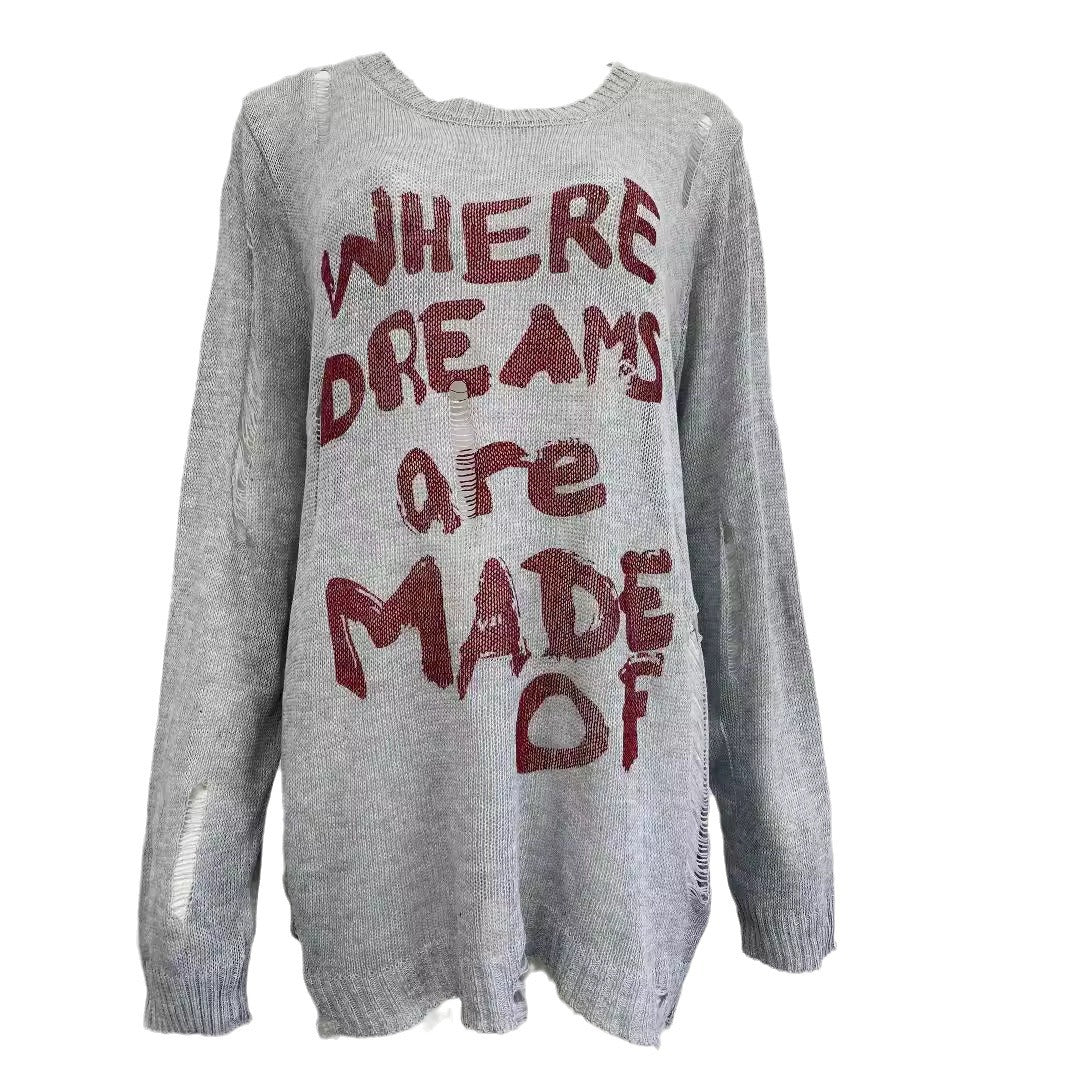 Pull décontracté pour femmes avec écriture créative et coupe à la mode Chic und Stil
