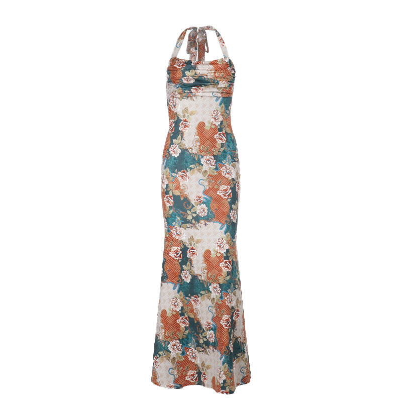 Robe maxi à bretelles à motif floral Chic und Stil