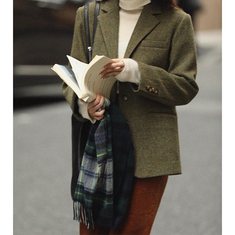 Blazer Herringbone Ajusté pour Femmes Chic und Stil