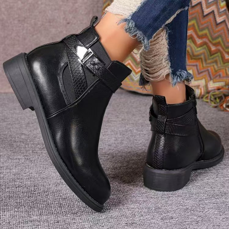 Bottines élégantes pour femmes avec une fermeture éclair élégante et un design de confort chic Chic und Stil