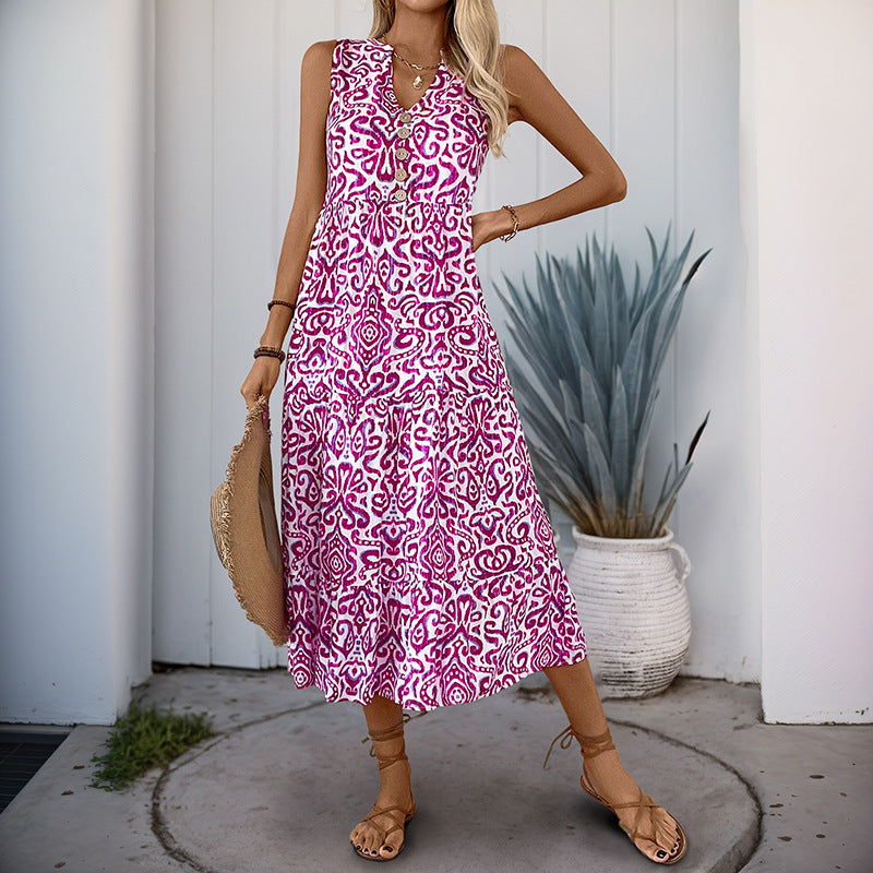 Robe maxi d'été élégante pour femmes avec design à étages Chic und Stil
