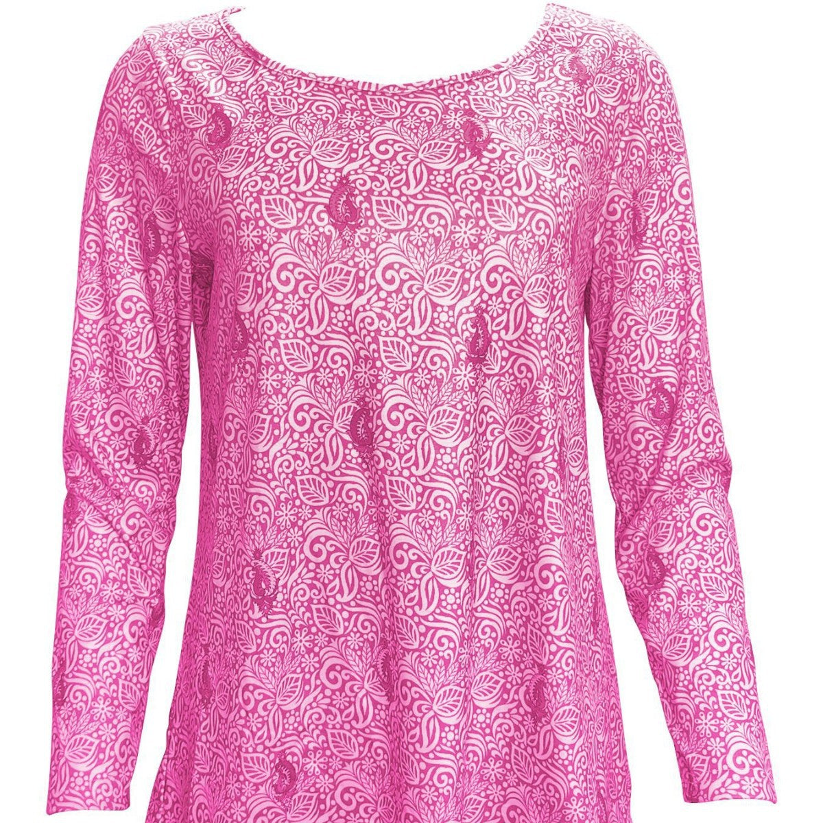 Blouse femme simple à manches longues avec design floral et encolure ronde Chic und Stil