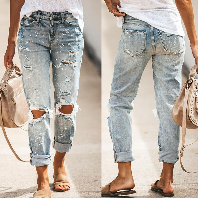 Jeans Boyfriend Destroyed pour femmes avec des détails décontractés Chic und Stil