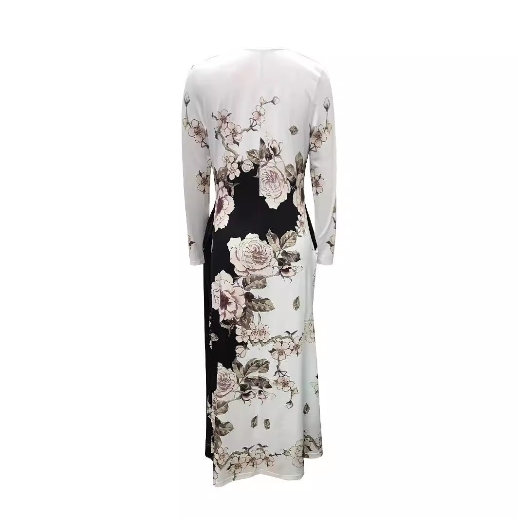 Robe maxi femme avec un design floral et des poches pratiques Chic und Stil