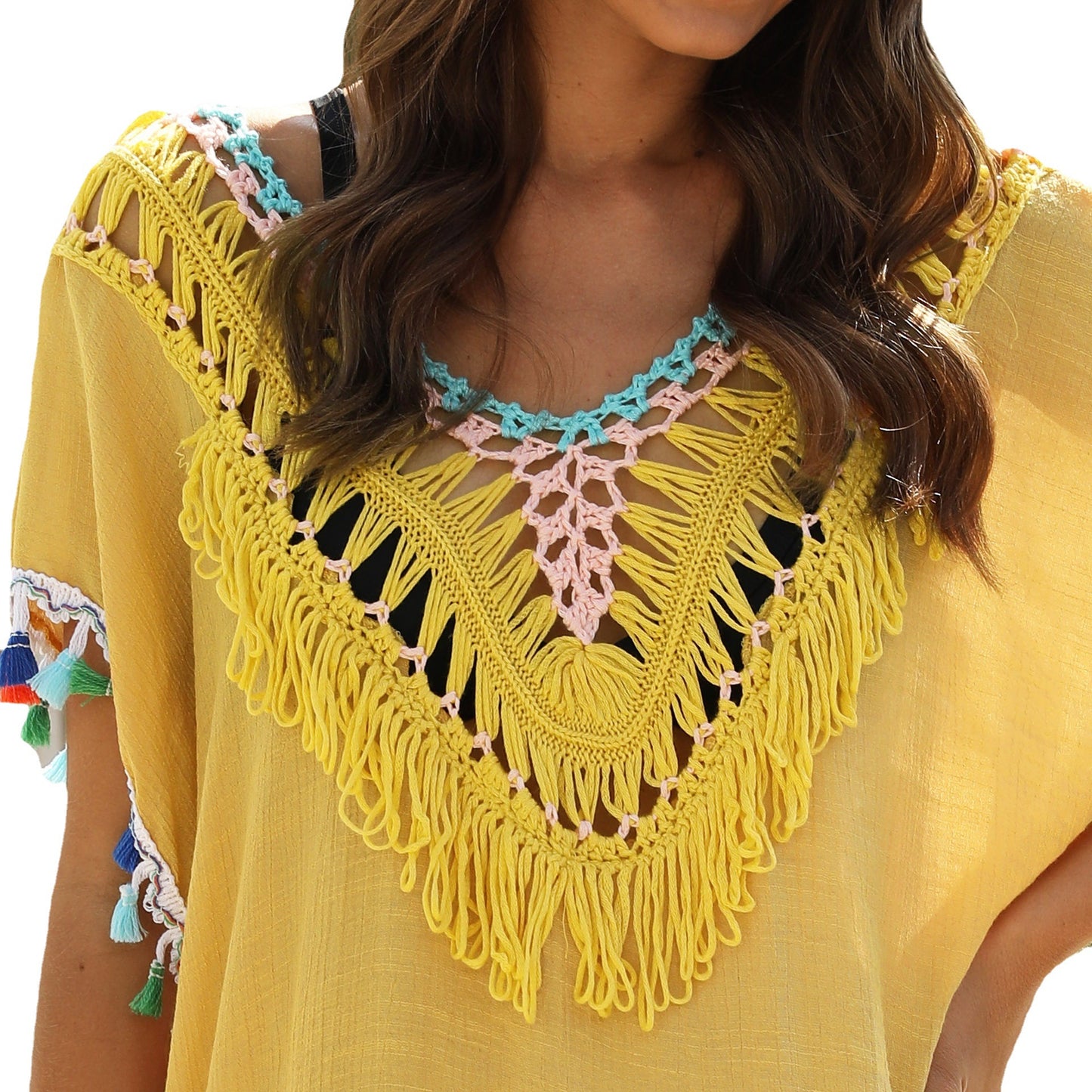 Robe de plage à franges bohémienne pour femmes Chic und Stil