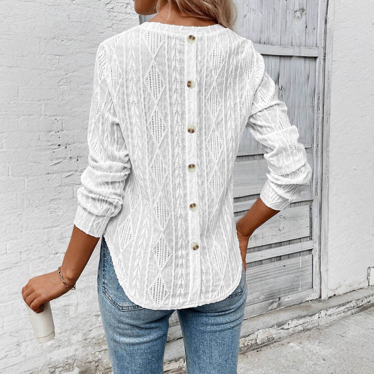 Pull en tricot pour femmes avec motif transparent et coupe décontractée Chic und Stil