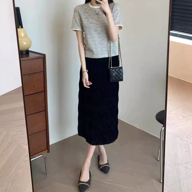 Jupe maxi texturée Chic und Stil pour femmes