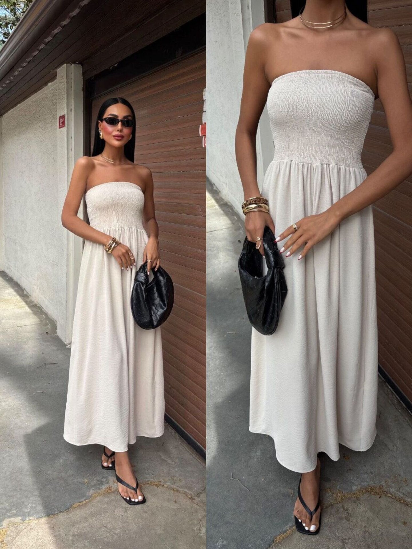 Robe maxi sans épaules Chic und Stil pour dames