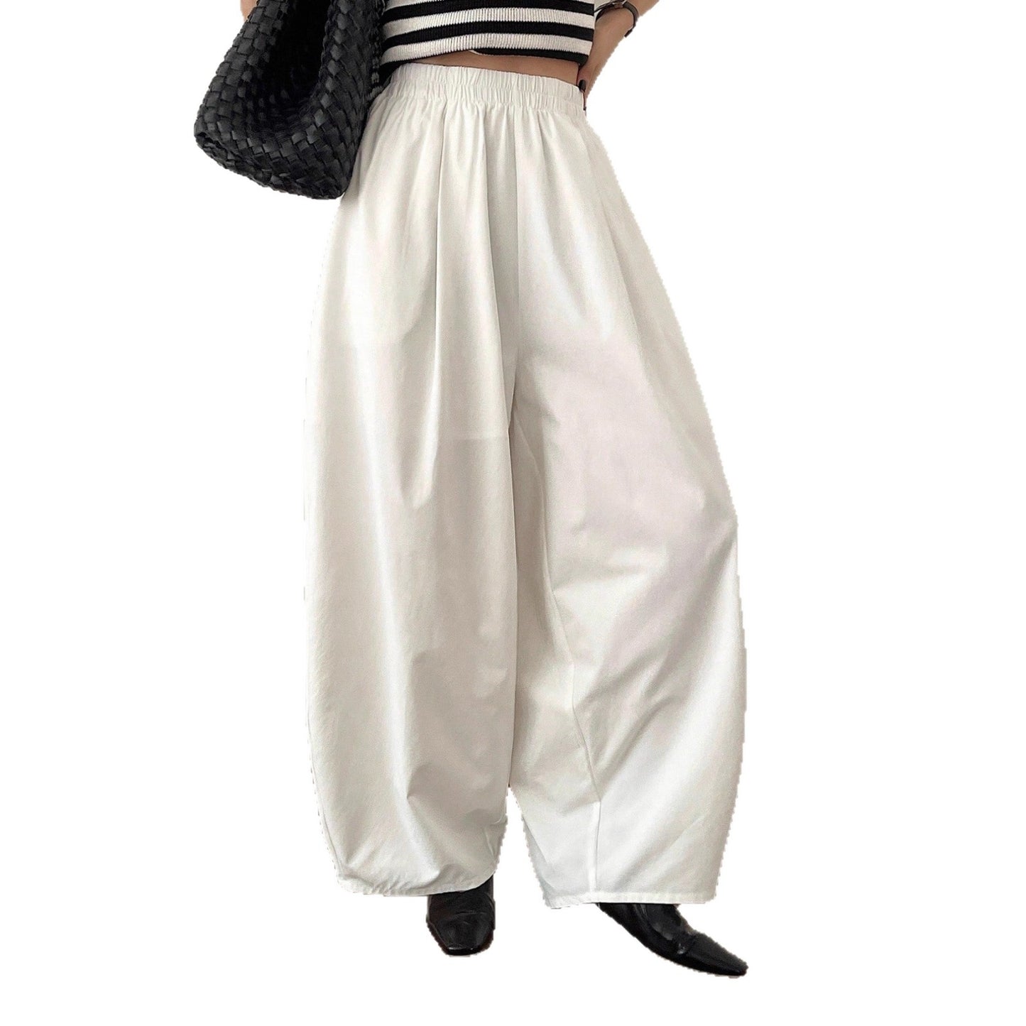 Loose fabric pants for women with elastic waist Chic and Style
