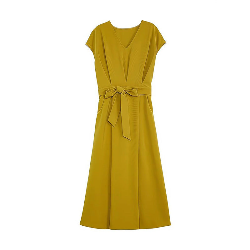 Robe midi A-line pour femme avec plis élégants Chic und Stil