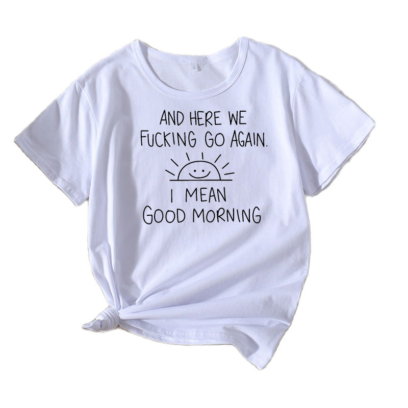 T-shirt graphique citation femme coupe décontractée Chic und Stil