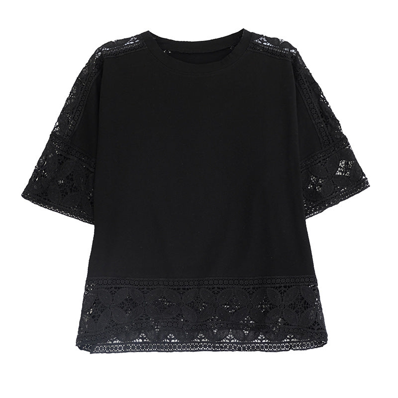 T-shirt femme avec dentelle Chic und Stil