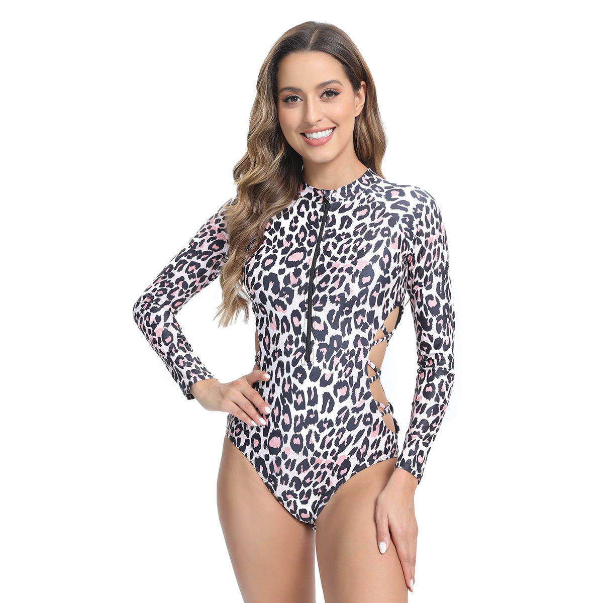 Maillot de bain une pièce sportif pour femmes avec manches longues et motif animal moderne Chic und Stil