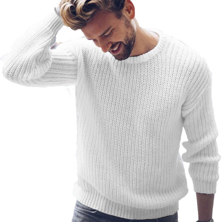 Pull en grosse maille pour homme avec un motif en côtes moderne et une coupe décontractée Chic und Stil