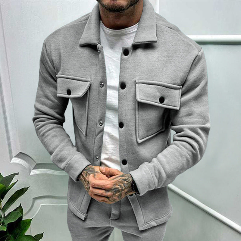 Veste en flanelle robuste pour hommes avec poches poitrine pratiques et col montant moderne Chic und Stil