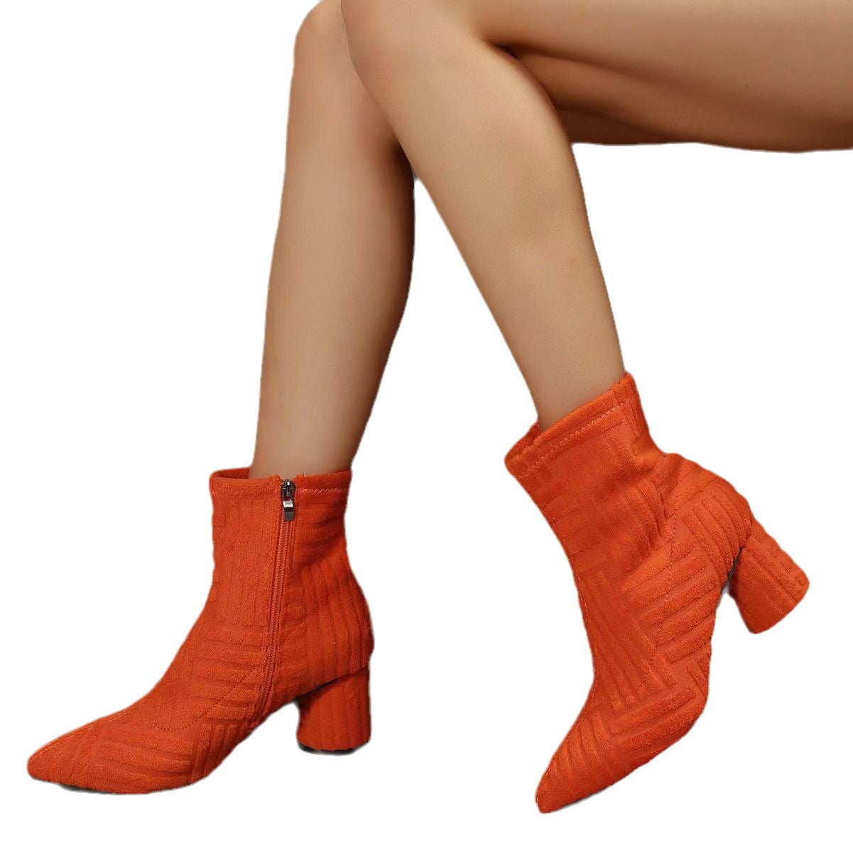 Bottines pour femmes avec un design tricot contemporain et un talon bloc confortable Chic und Stil