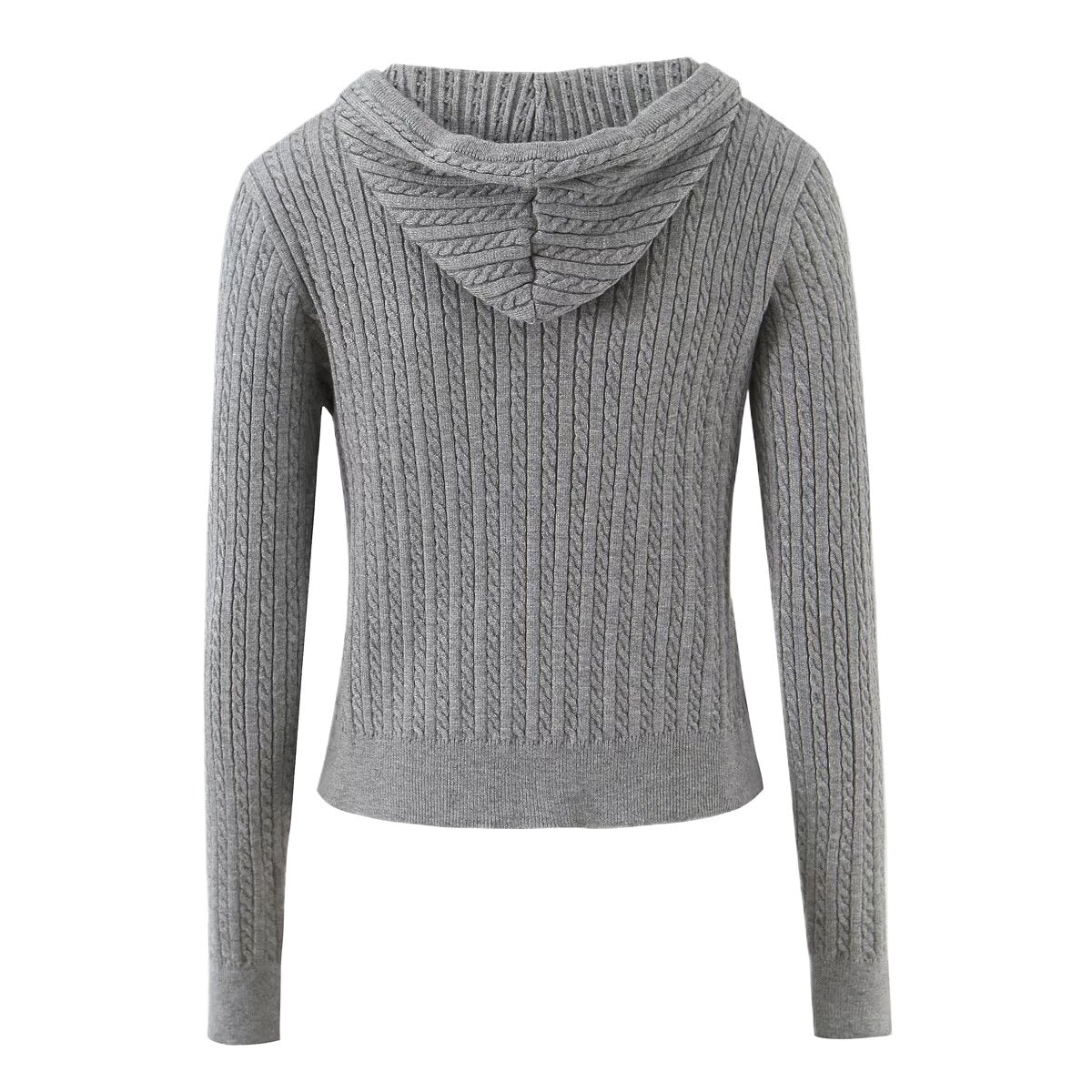 Dames pull en laine confortable avec capuche et fermeture éclair Chic und Stil