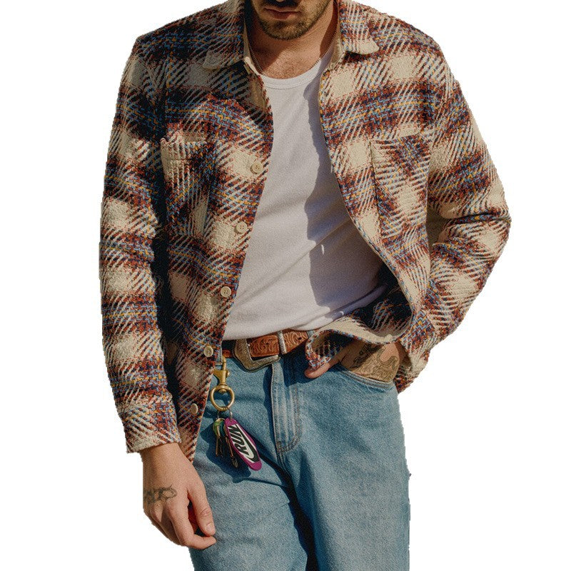 Chemise en flanelle à carreaux pour hommes avec deux poches poitrine Chic und Stil