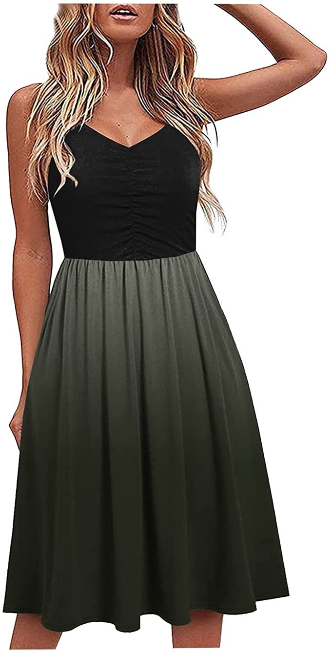 Robe midi A-ligne pour dames avec décolleté en V séduisant et dégradé Chic und Stil