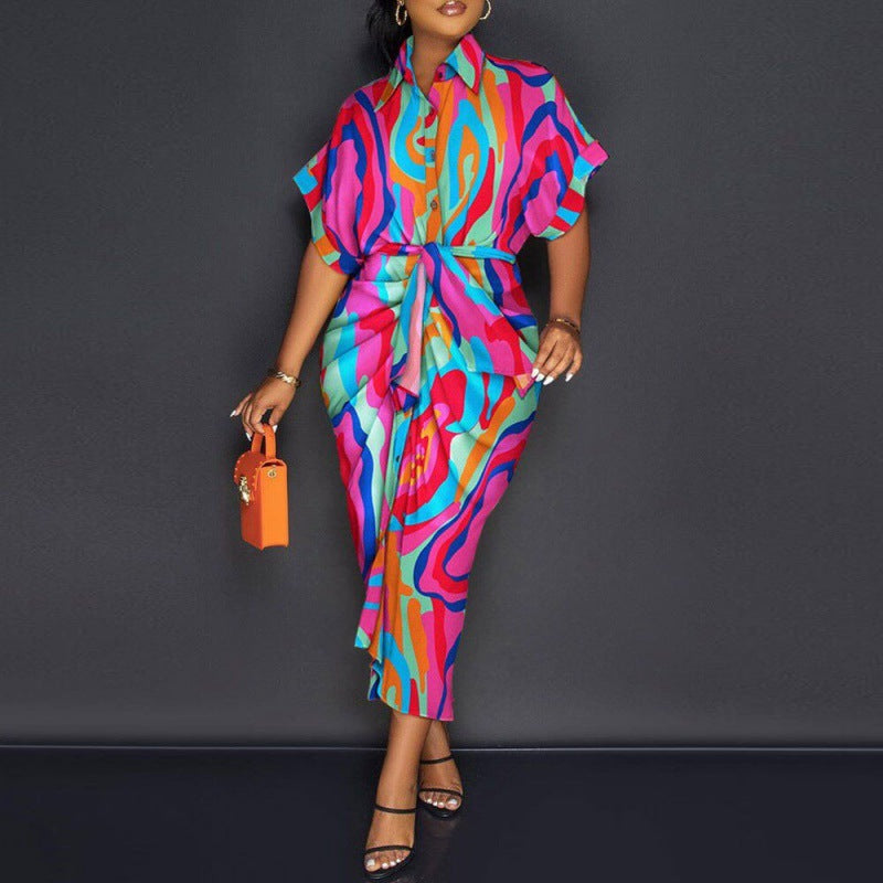 Robe midi en patchwork denim pour dames Chic und Stil