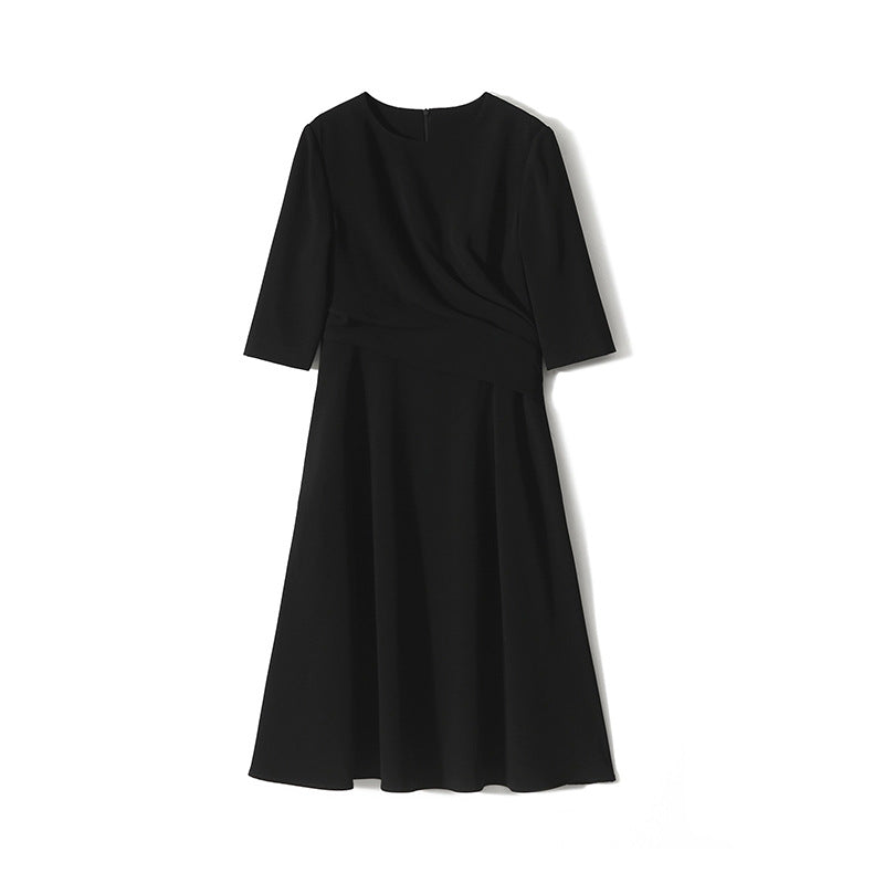 Robe midi évasée en A pour femme avec manches courtes Chic und Stil