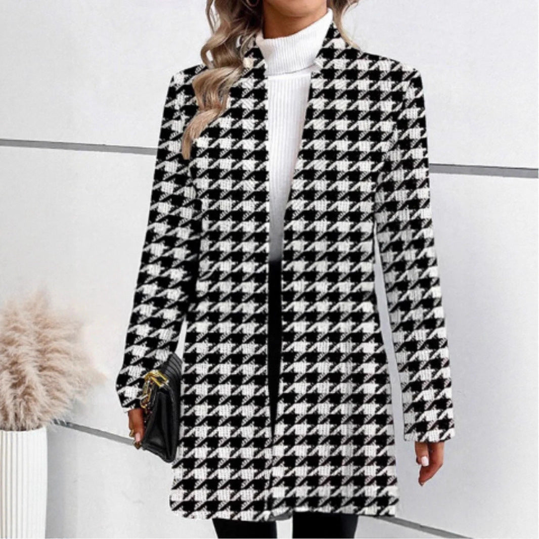 Manteau à carreaux élégant pour femmes Chic und Stil