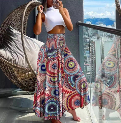 Jupe maxi à motifs vivants Chic und Stil pour femmes