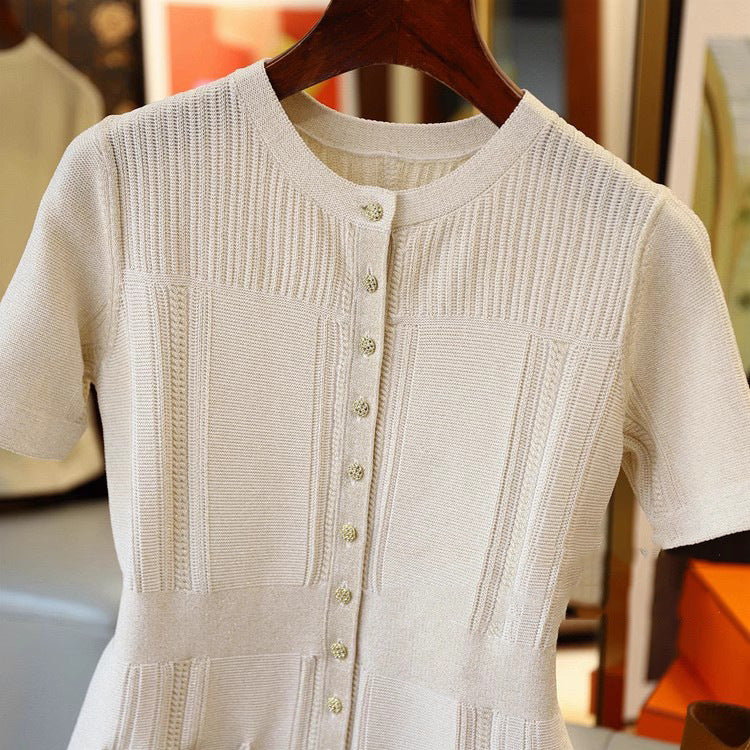 Blouse texturée à manches courtes pour femmes Chic und Stil