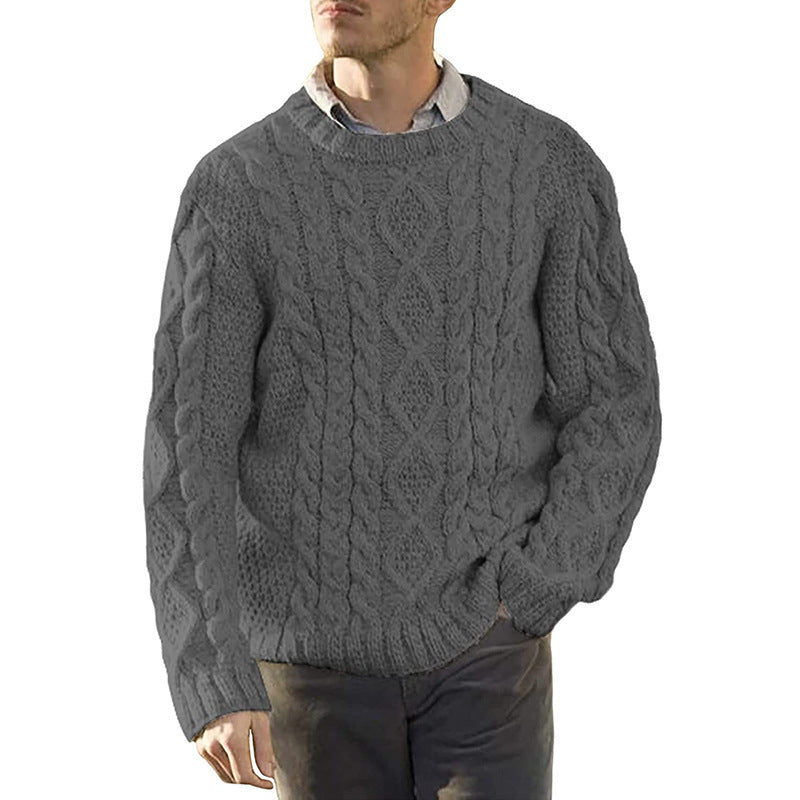 Pull en grosse maille pour homme avec motif en relief classique Chic und Stil