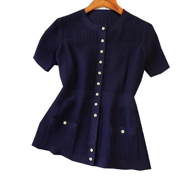 Blouse texturée à manches courtes pour femmes Chic und Stil