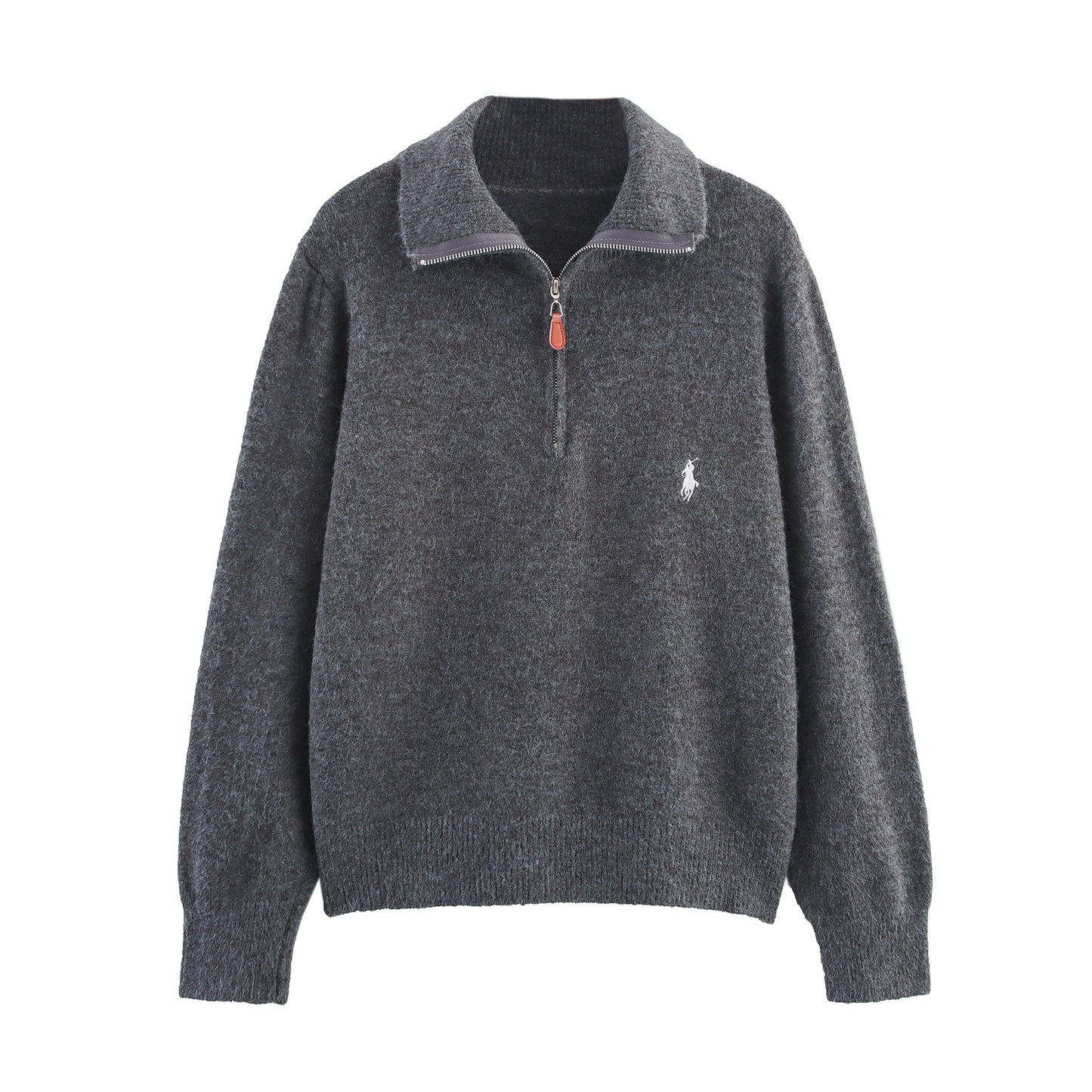 Pull décontracté pour femmes avec col de haute qualité et fermeture à glissière Chic und Stil