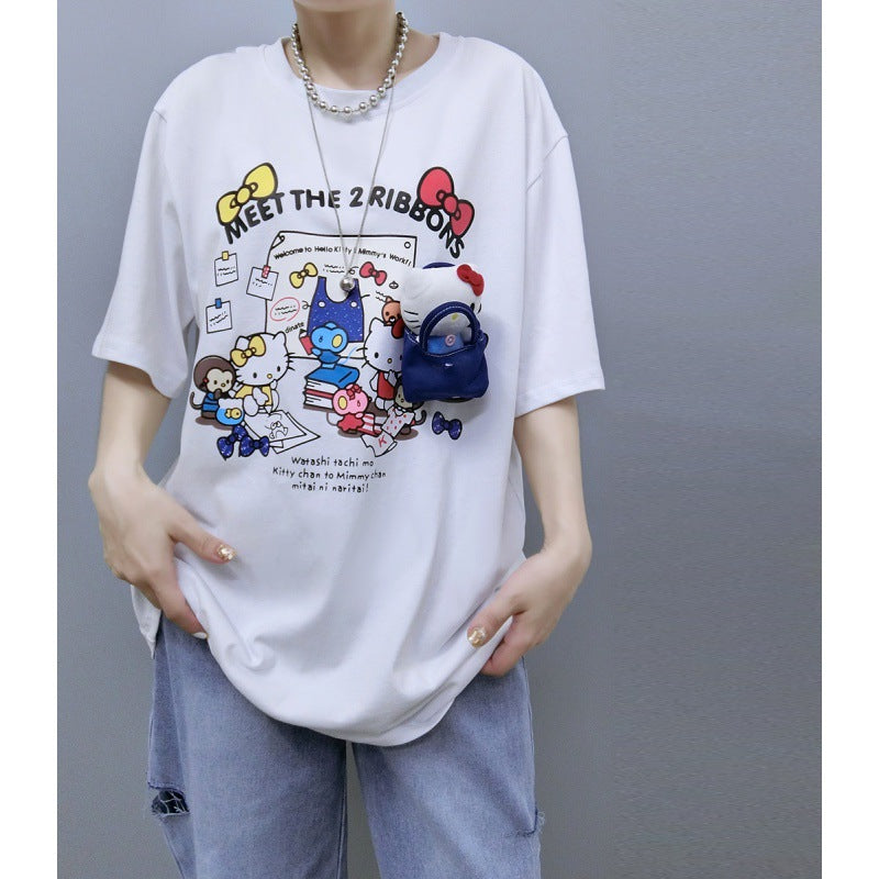 T-shirt graphique surdimensionné pour femmes Chic und Stil