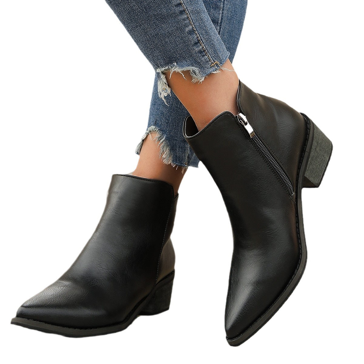 Bottes à talons aiguilles élégantes pour femmes avec un bout pointu et fermeture éclair latérale Chic und Stil