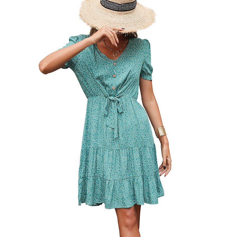 Robe fluide à nouer devant pour femmes avec ourlet volanté Chic und Stil