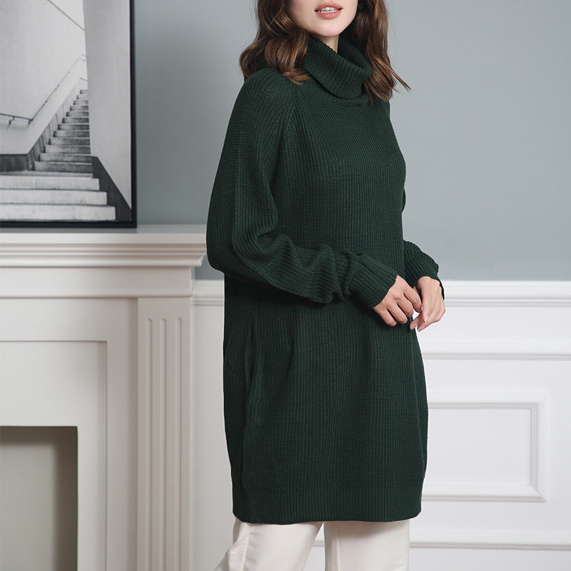Dames Pull-over à col roulé douillet en tricot doux Chic und Stil