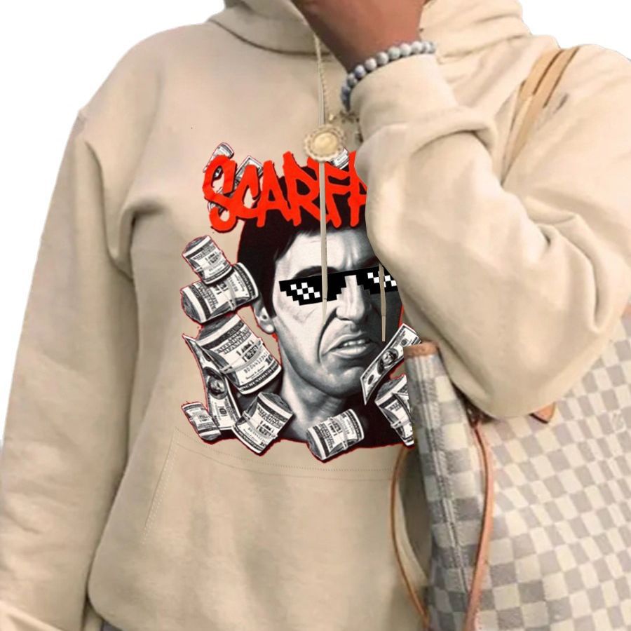 Pull-over à capuche pour dames avec impression graphique créative Chic und Stil