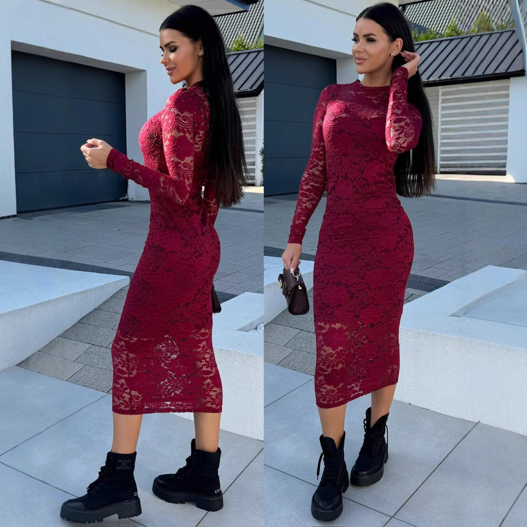 Robe midi élégante en dentelle Chic und Stil