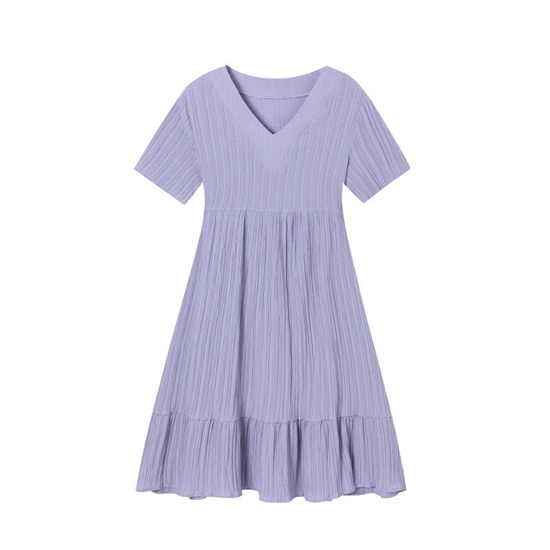Robe fluide à volants pour femmes avec décolleté en V Chic und Stil